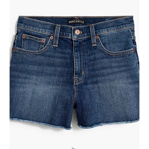 Shorts J. Crew 10" highest-rise cutoff denim blue boy shorts - Picture 1 of 6